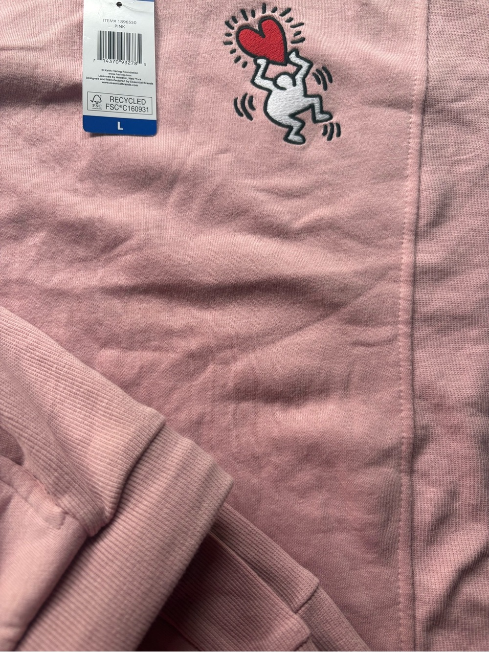 Keith Haring Pink Crew & Jogger Lounge Set — Size L — NWT